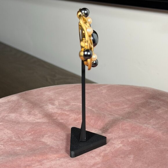 Monet Vintage Gold-Tone Faux Pearl Brooch — Elegant Statement Pin - Picture 5 of 11